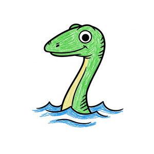 Friendly Plesiosaurus Peeking Out of the Water